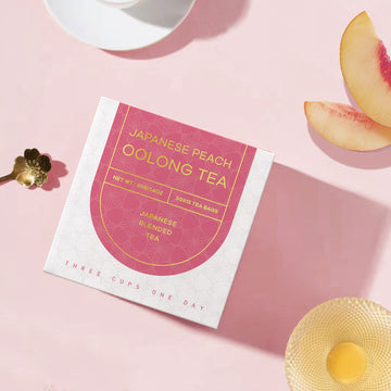 Japanese Popular Tea Bag Collection-Peach Oolong Tea Bags+Red Wine Black Tea Bags+Lemon Sencha Tea Bags+Double Insulated Mug 250ml